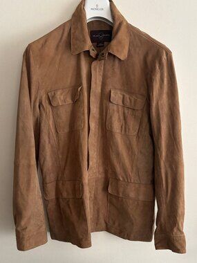 $398 BNWT Black Brown 1826 Tan Suede Field Jacket - Medium